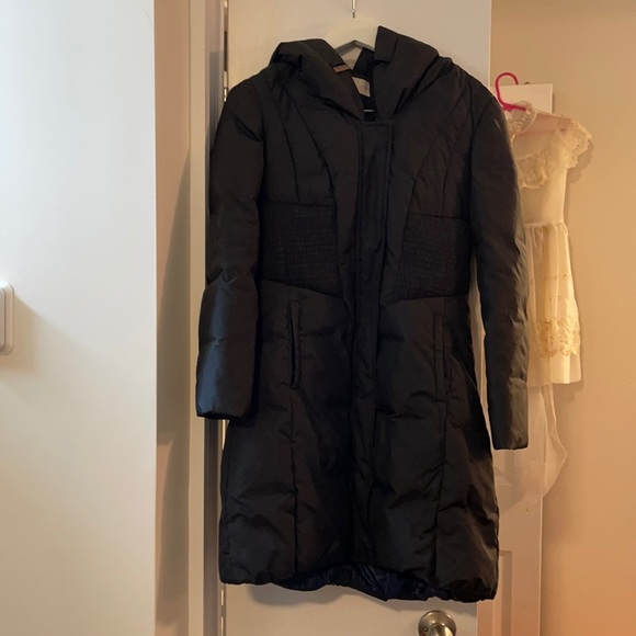 Tahari Black 3 quarter down  puffer hooded jacket small - Picture 1 of 7